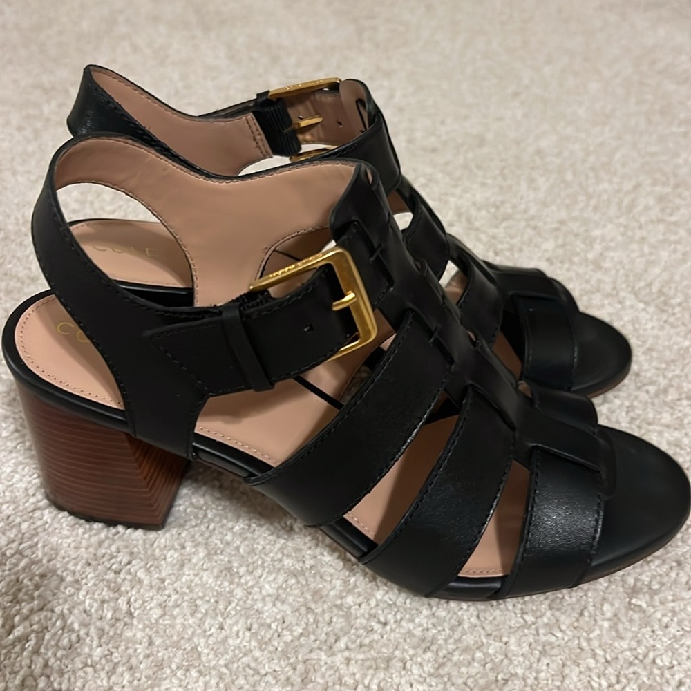 Cole Haan Black Leather Sandals